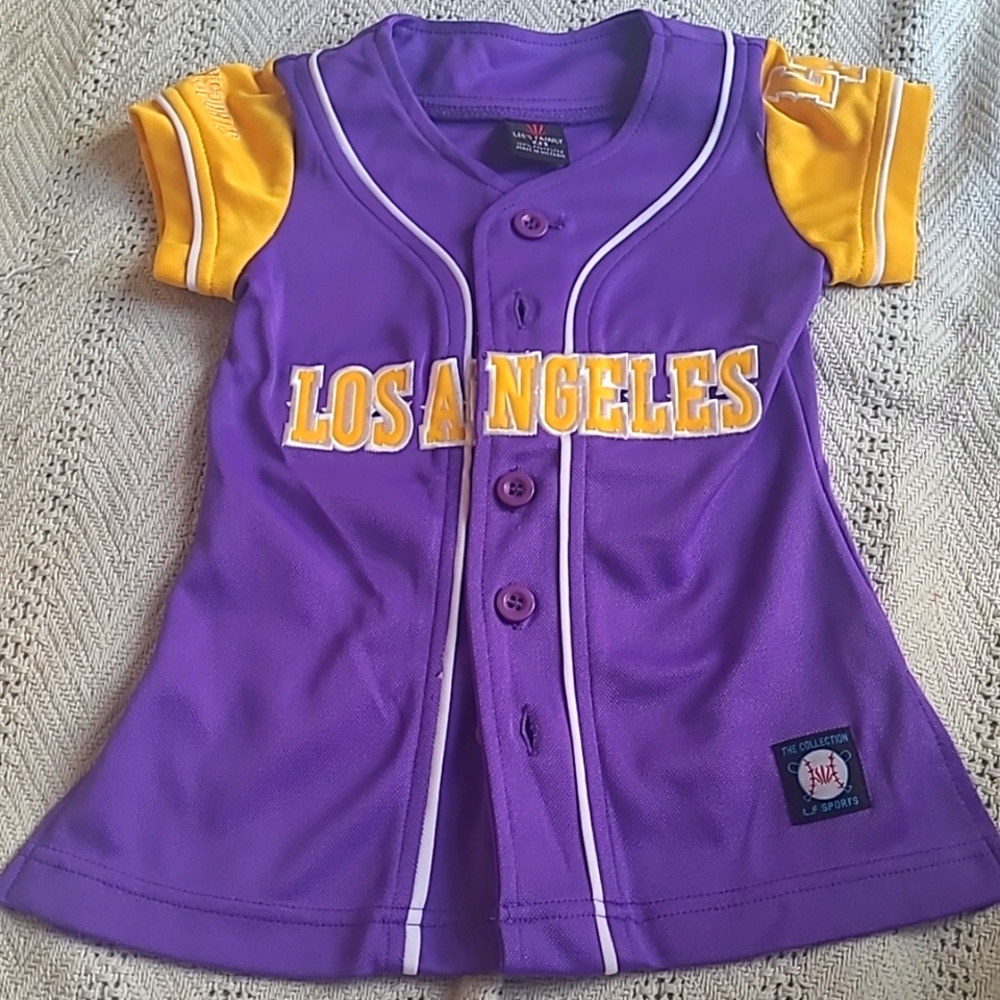 Girls Purple & Gold colored jersey tee